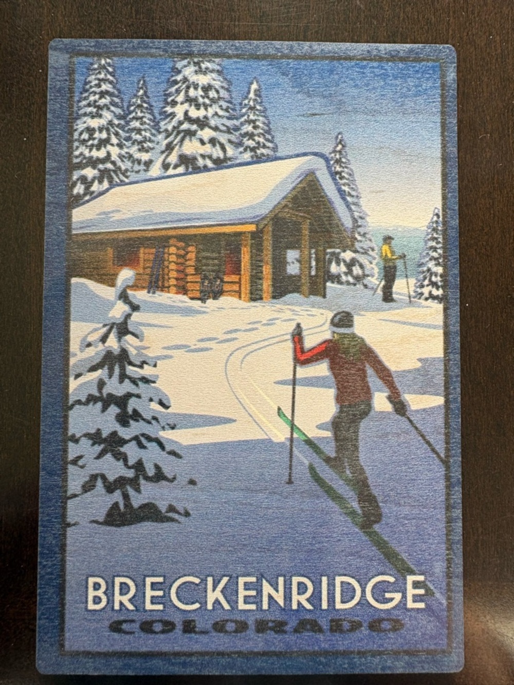 Breckenridge Colorado Ski Resort Wooden Mailable Postcard Unique Souvenir